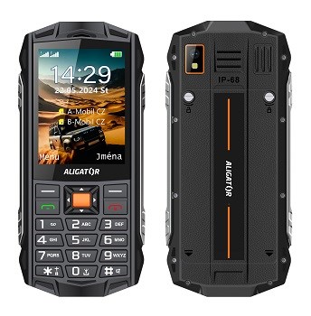 Aligator R45 eXtremo Black Orange SOS volání